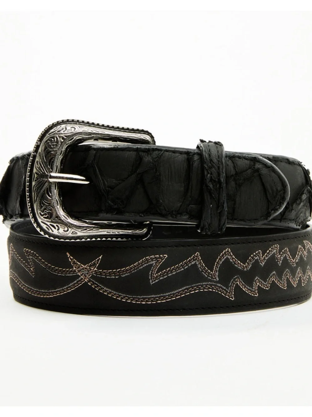 Cody James Exotic Pirarucu Belt Black Missing Loop Size 36